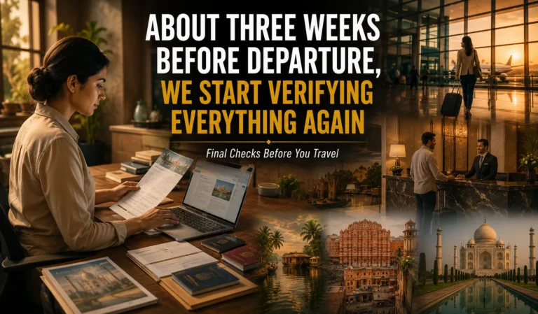About Three Weeks Before Departure, We Start Verifying Everything Again