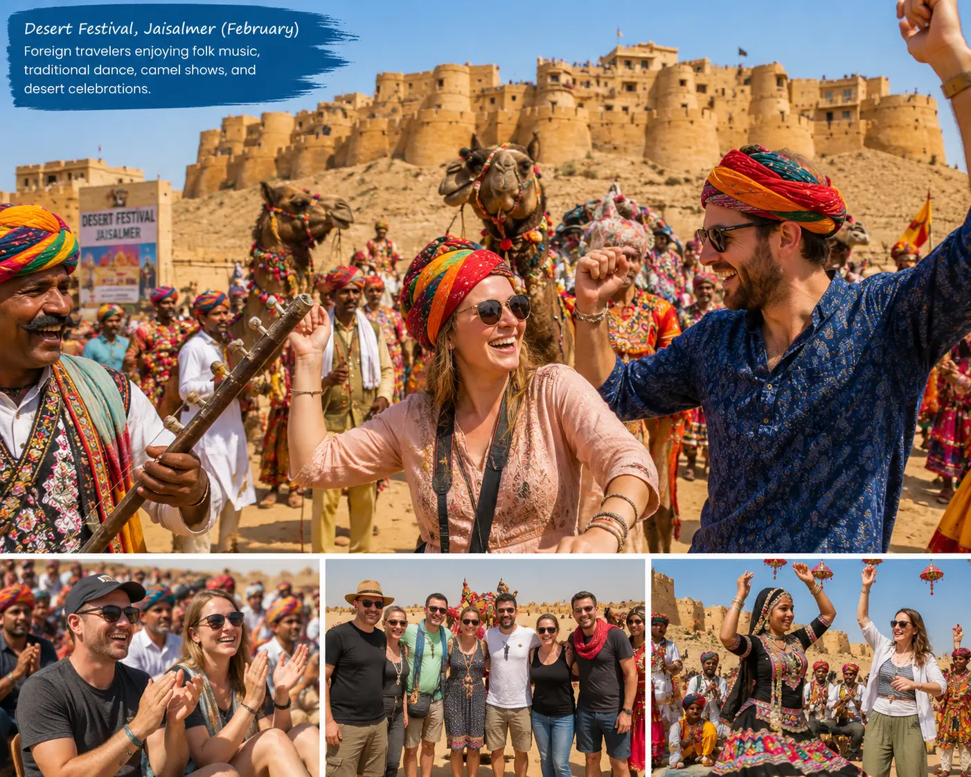Rajasthan festival usa foreigenrs enjoyhing