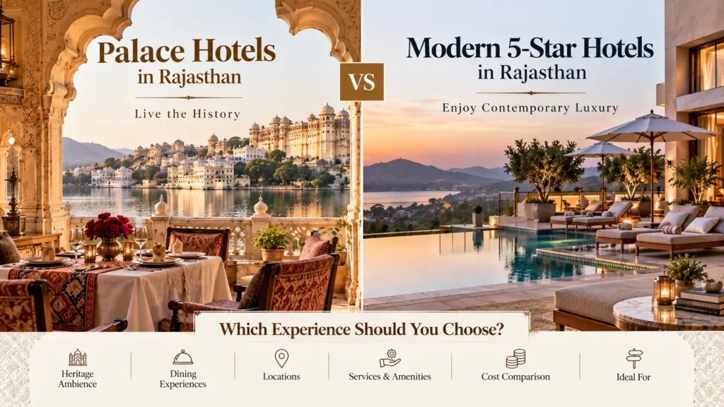 Palace Hotels vs. Modern 5-Star Hotels in Rajasthan: Which Experience Should You Choose?