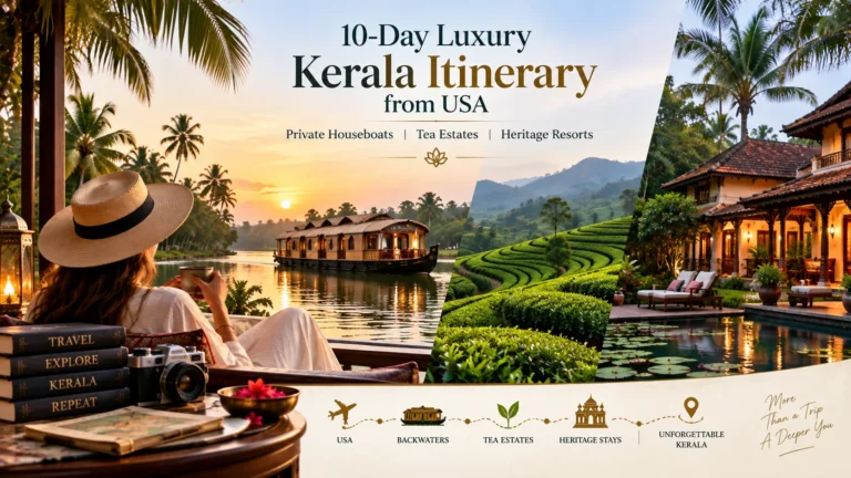 10-Day Luxury Kerala Itinerary from USA: Private Houseboats, Tea Estates, and Heritage Resorts