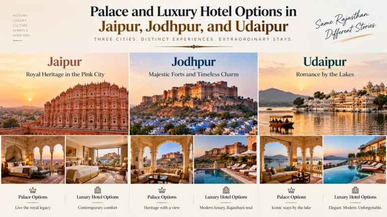 Palace and Luxury Hotel Options in Jaipur, Jodhpur, and Udaipur