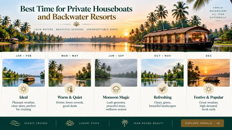 Best Time for Private Houseboats and Backwater Resorts
